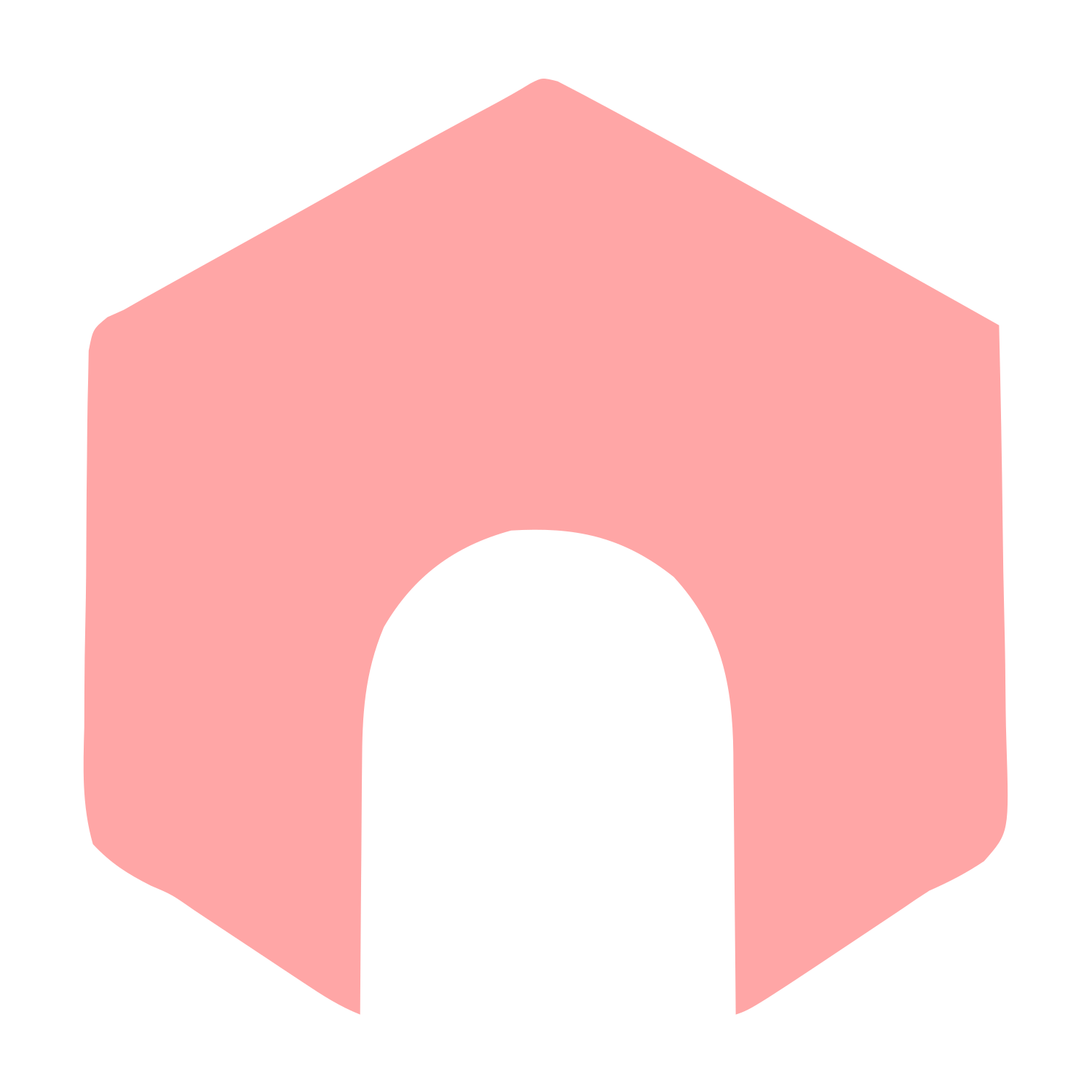 Hexagon Arch Negative Space Logo #ffa6a6