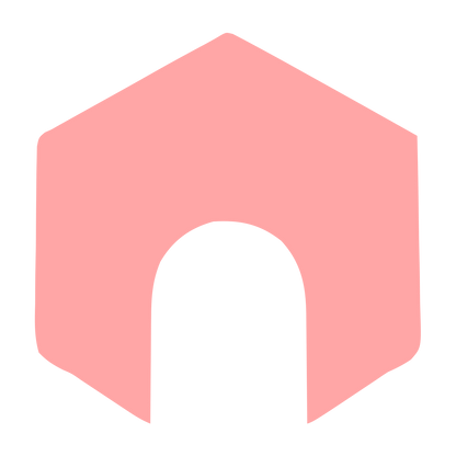 Hexagon Arch Negative Space Logo #ffa6a6
