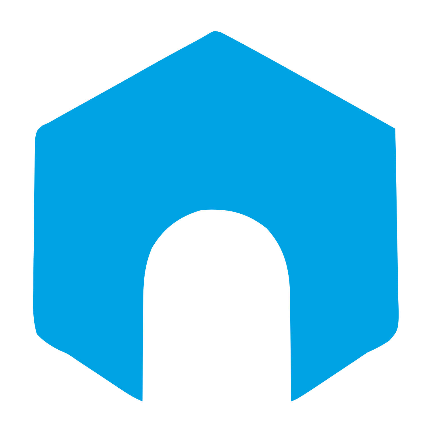 Hexagon Arch Negative Space Logo #00a3e4