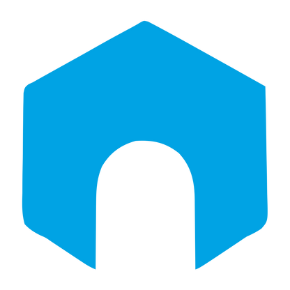 Hexagon Arch Negative Space Logo #00a3e4