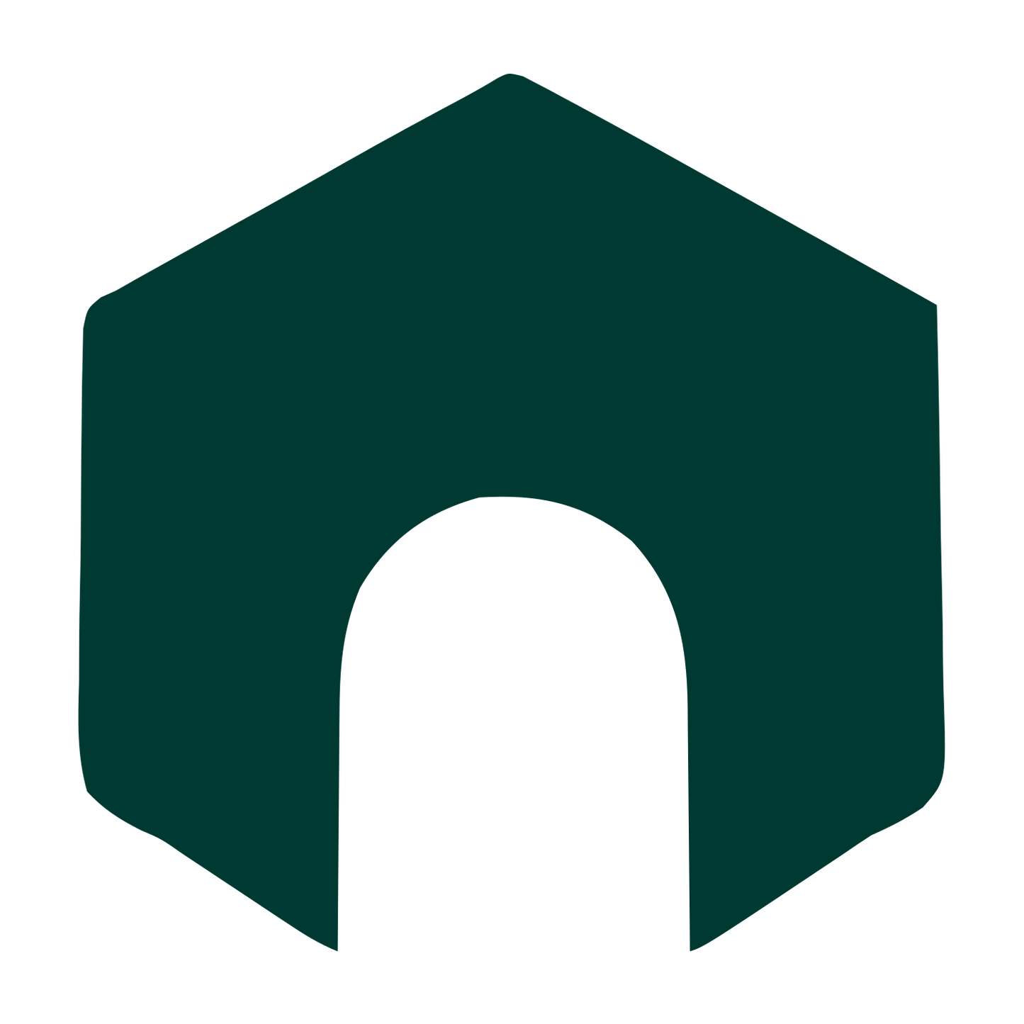 Hexagon Arch Negative Space Logo #003932