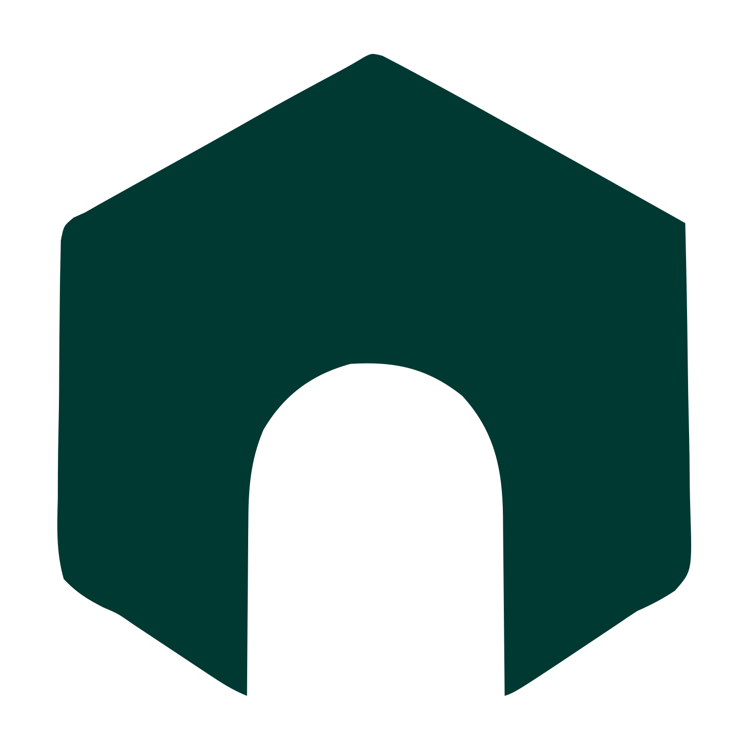 Hexagon Arch Negative Space Logo #003932