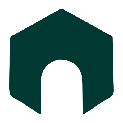 Hexagon Arch Negative Space Logo #003932