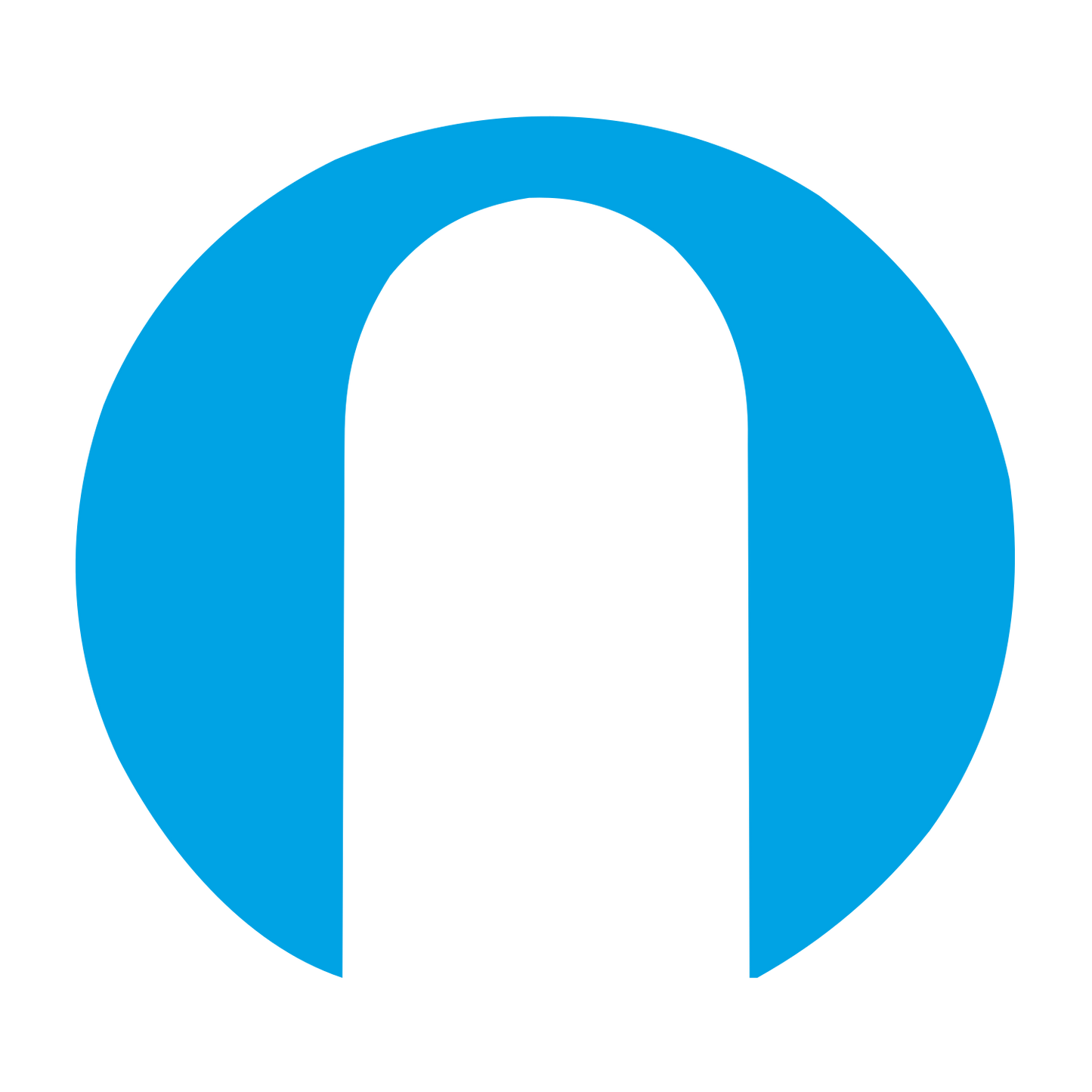 Arch Negative Space Circle Logo #00a3e4