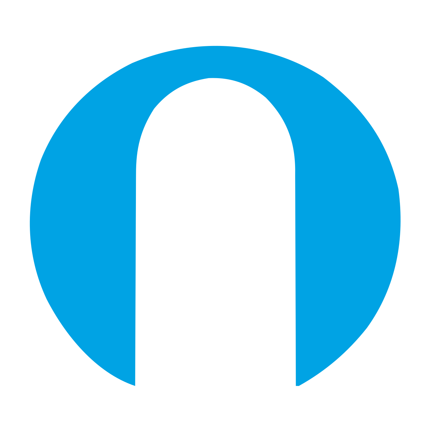 Arch Negative Space Circle Logo #00a3e4