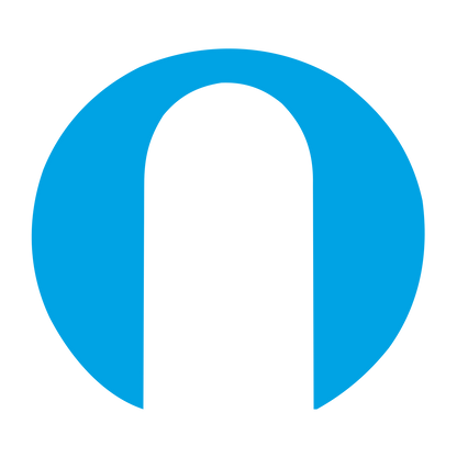 Arch Negative Space Circle Logo #00a3e4