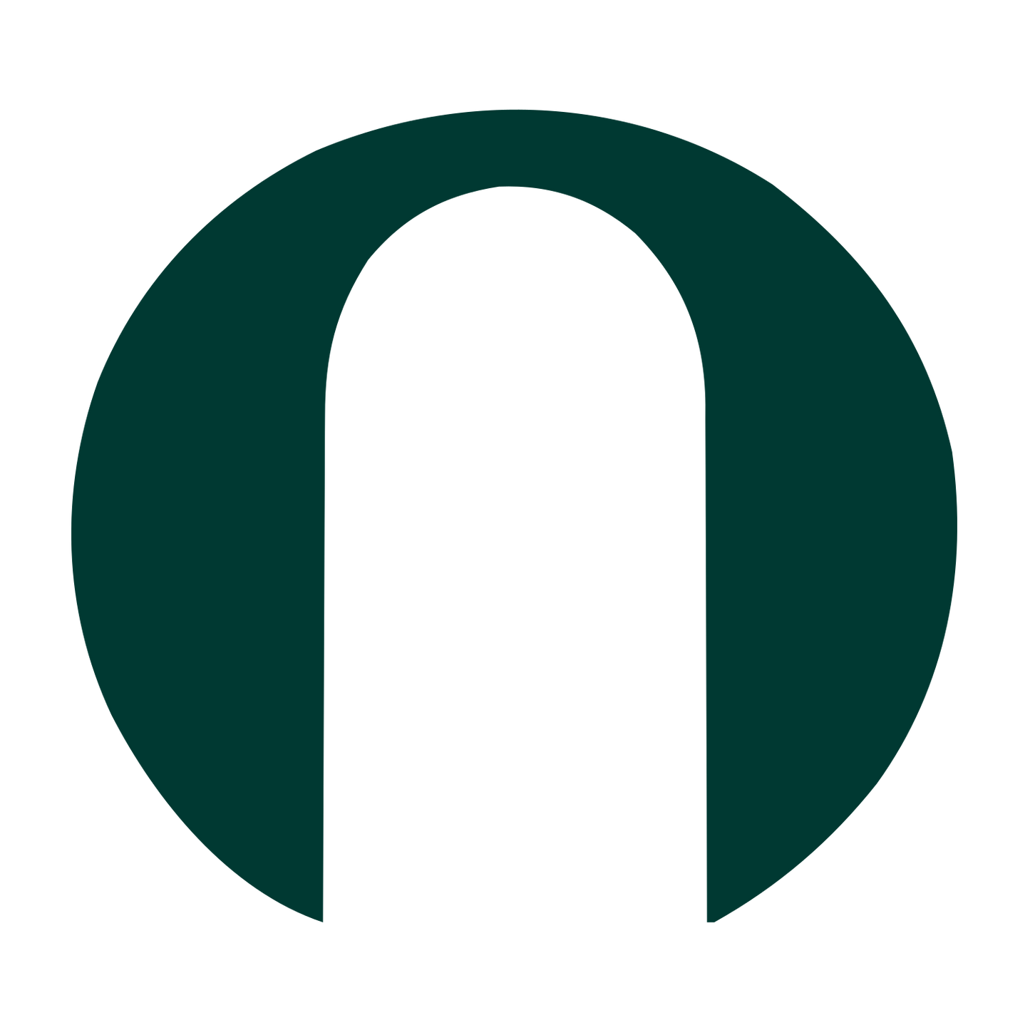 Arch Negative Space Circle Logo #003932