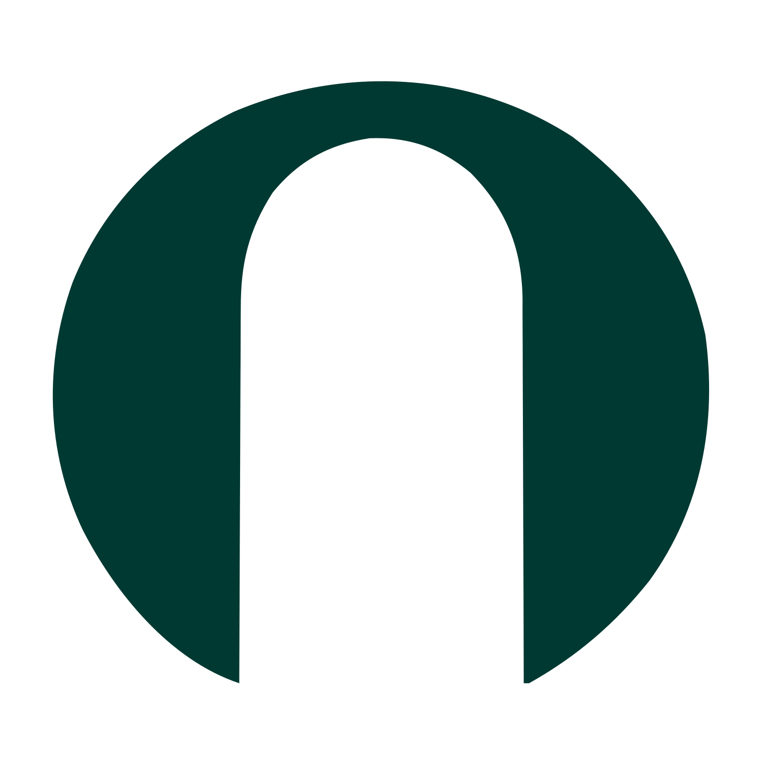 Arch Negative Space Circle Logo #003932