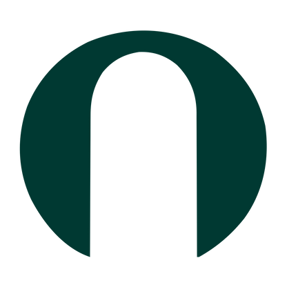 Arch Negative Space Circle Logo #003932