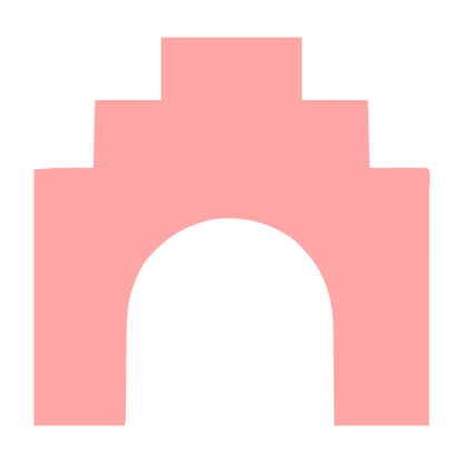 Arch Gateway Negative Space Logo #ffa6a6
