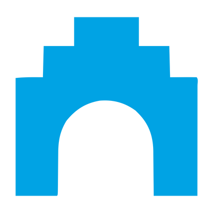 Arch Gateway Negative Space Logo #00a3e4