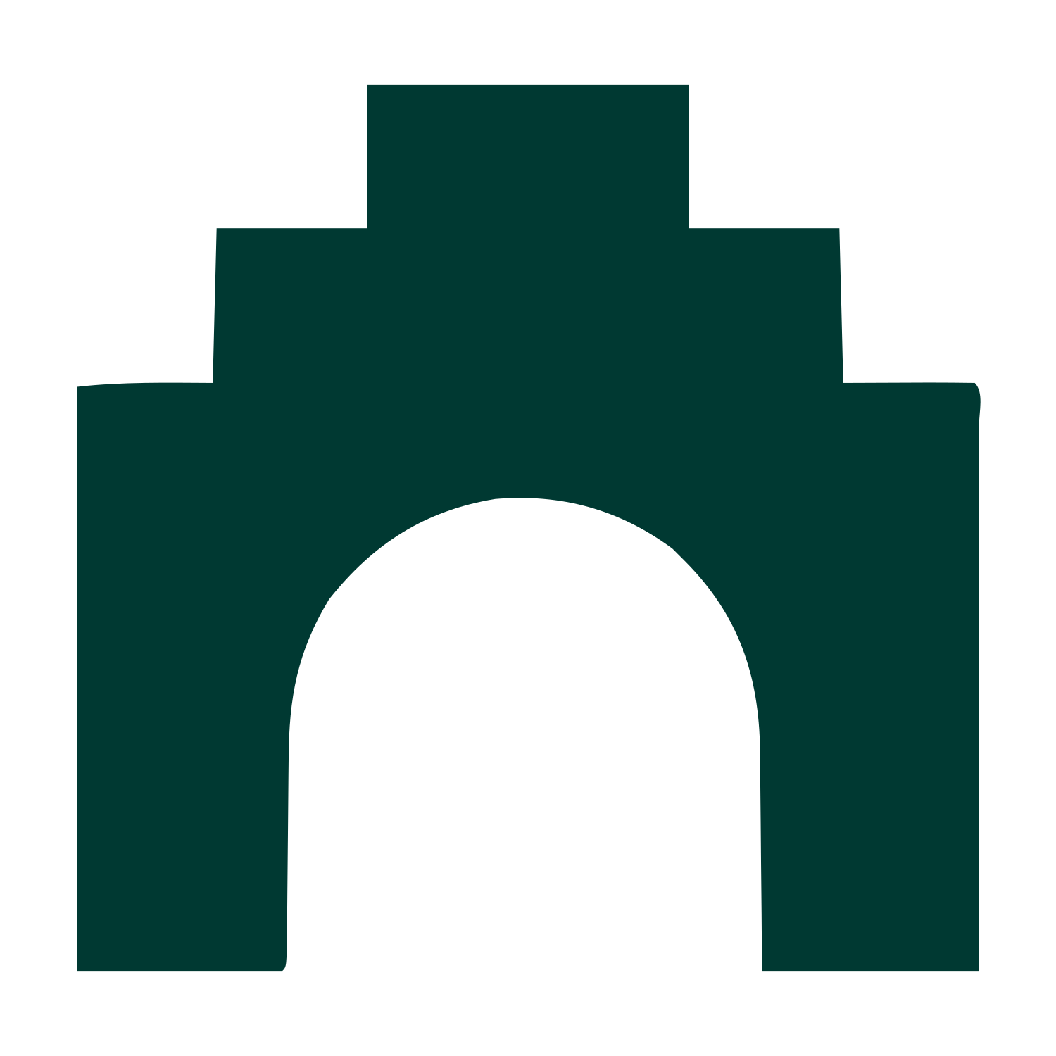 Arch Gateway Negative Space Logo #003932