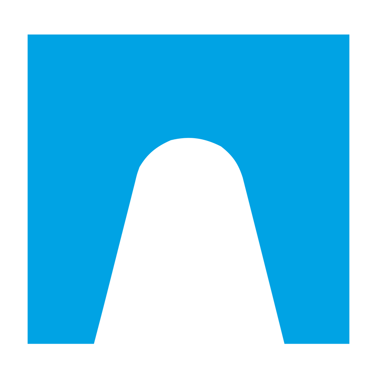 Negative Space Arch Logo #00a3e4
