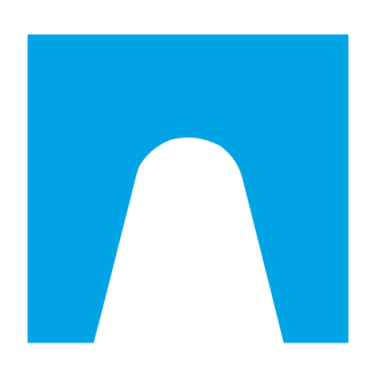 Negative Space Arch Logo #00a3e4