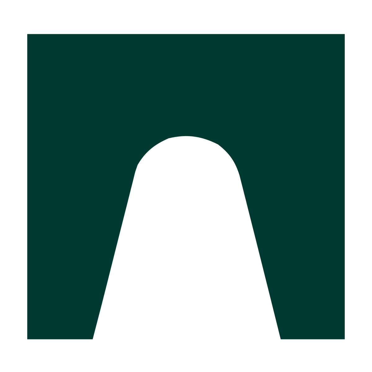 Negative Space Arch Logo #003932