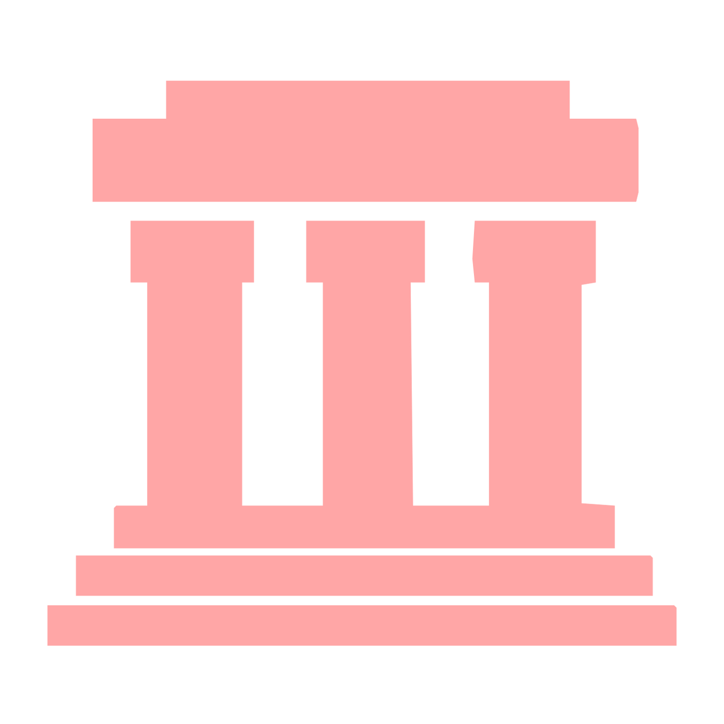 Greek Temple Columns Logo #ffa6a6