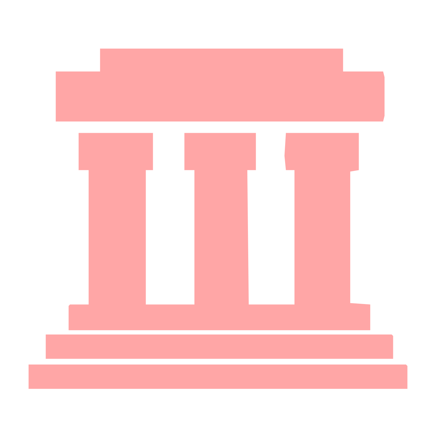 Greek Temple Columns Logo #ffa6a6