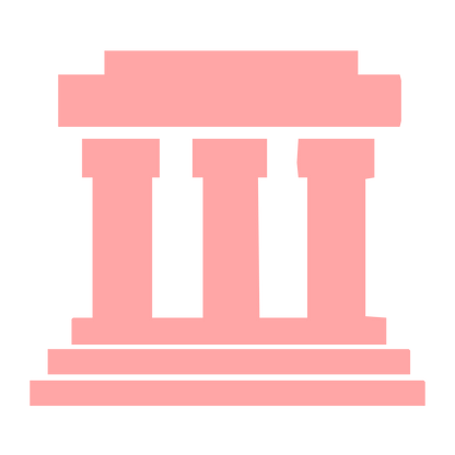Greek Temple Columns Logo #ffa6a6