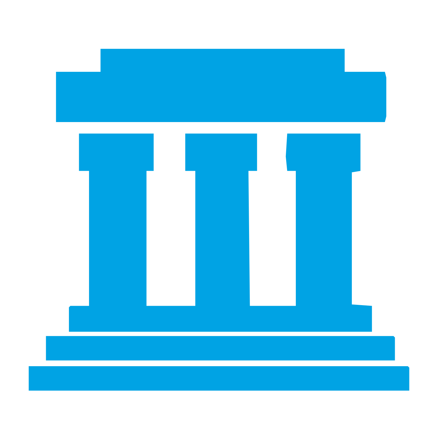 Greek Temple Columns Logo #00a3e4