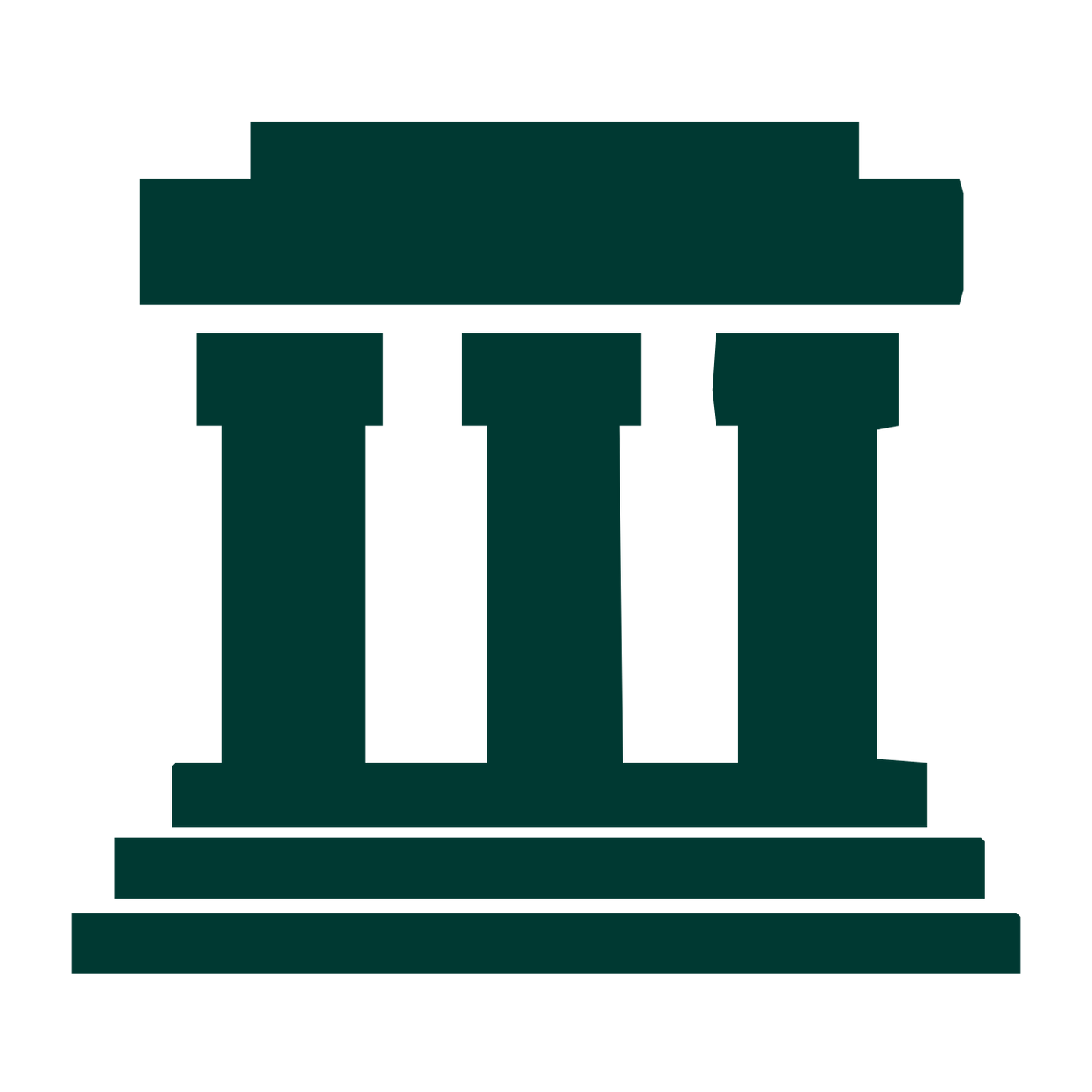 Greek Temple Columns Logo #003932