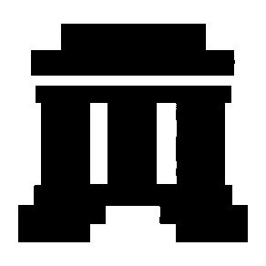 Brutalist Temple Columns Logo