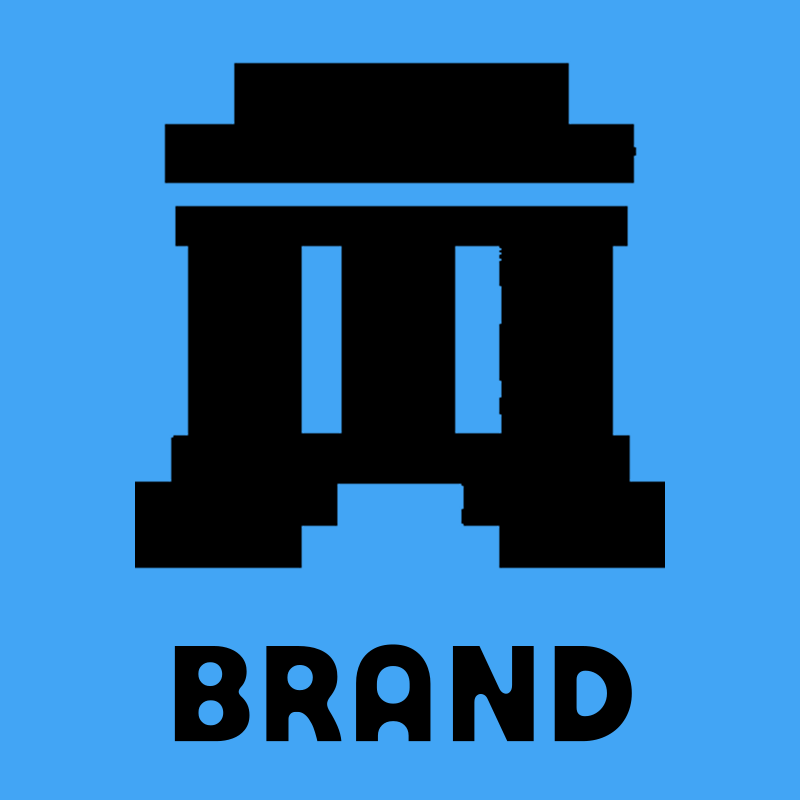 Brutalist Temple Columns Logo preview
