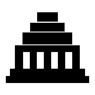 Brutalist Temple Columns Logo
