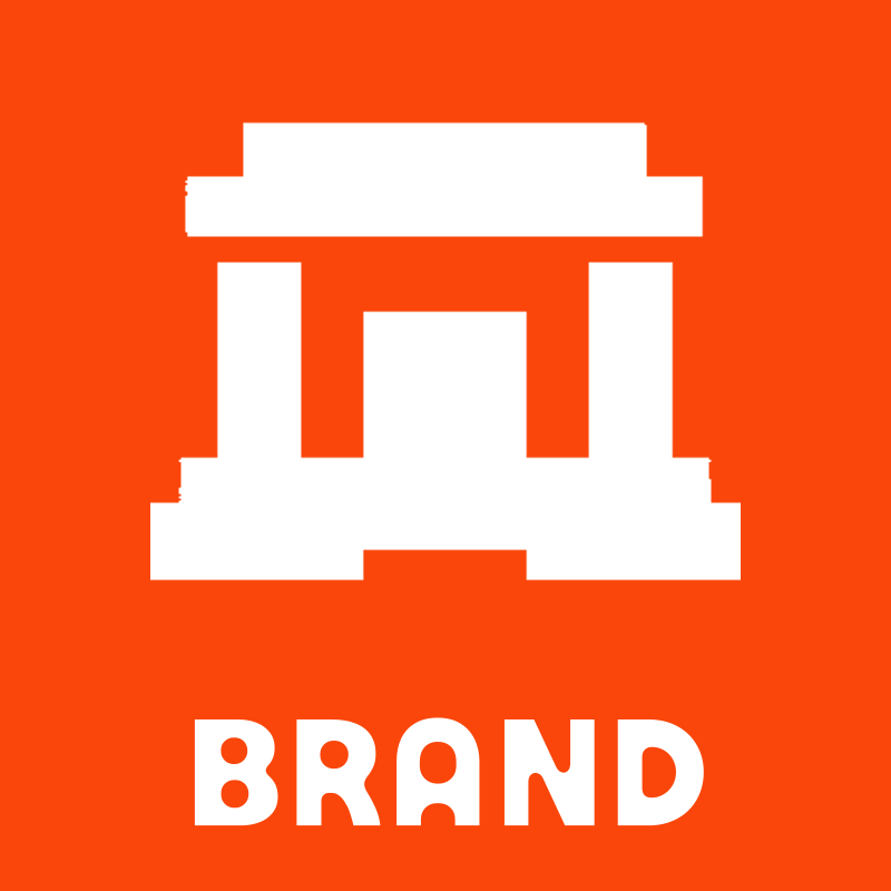 Brutalist Temple Columns Logo preview