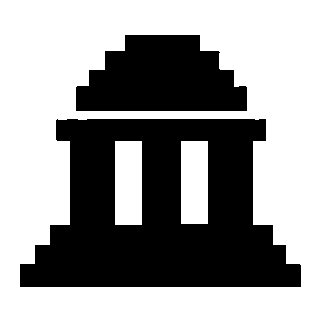Pixel Temple Columns Logo