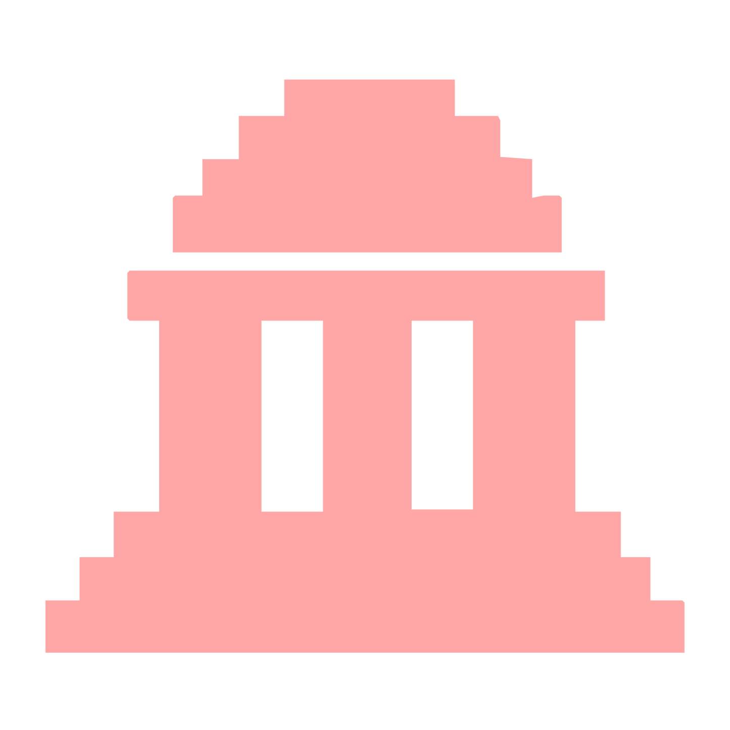 Pixel Temple Columns Logo #ffa6a6