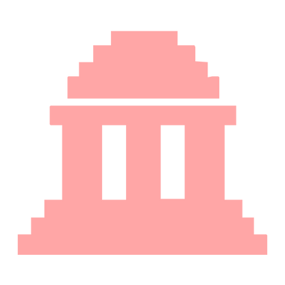 Pixel Temple Columns Logo #ffa6a6