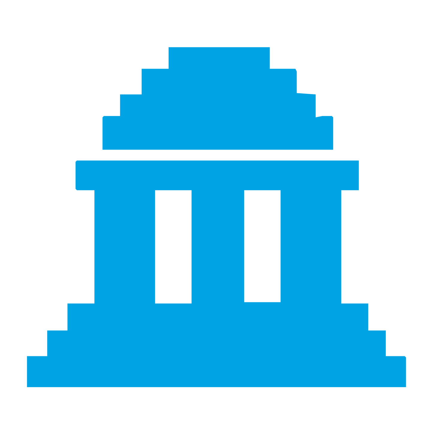 Pixel Temple Columns Logo #00a3e4