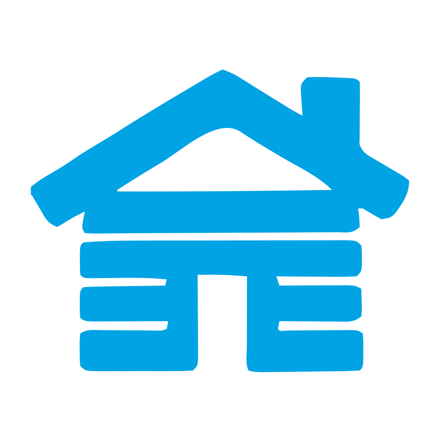 Hand-Drawn Cabin Logo #00a3e4