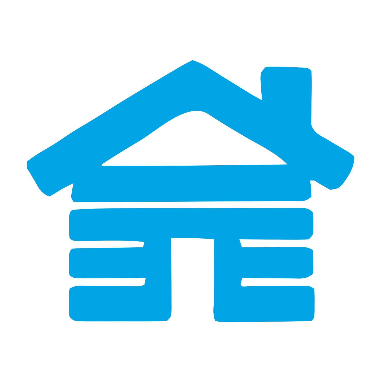 Hand-Drawn Cabin Logo #00a3e4