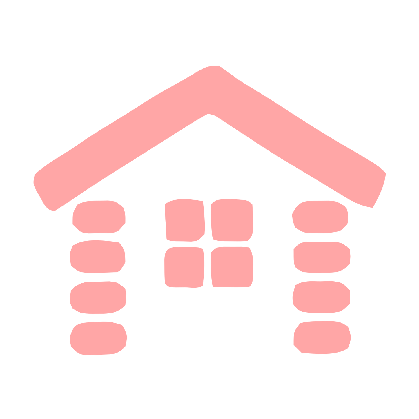 Log Cabin House Logo #ffa6a6