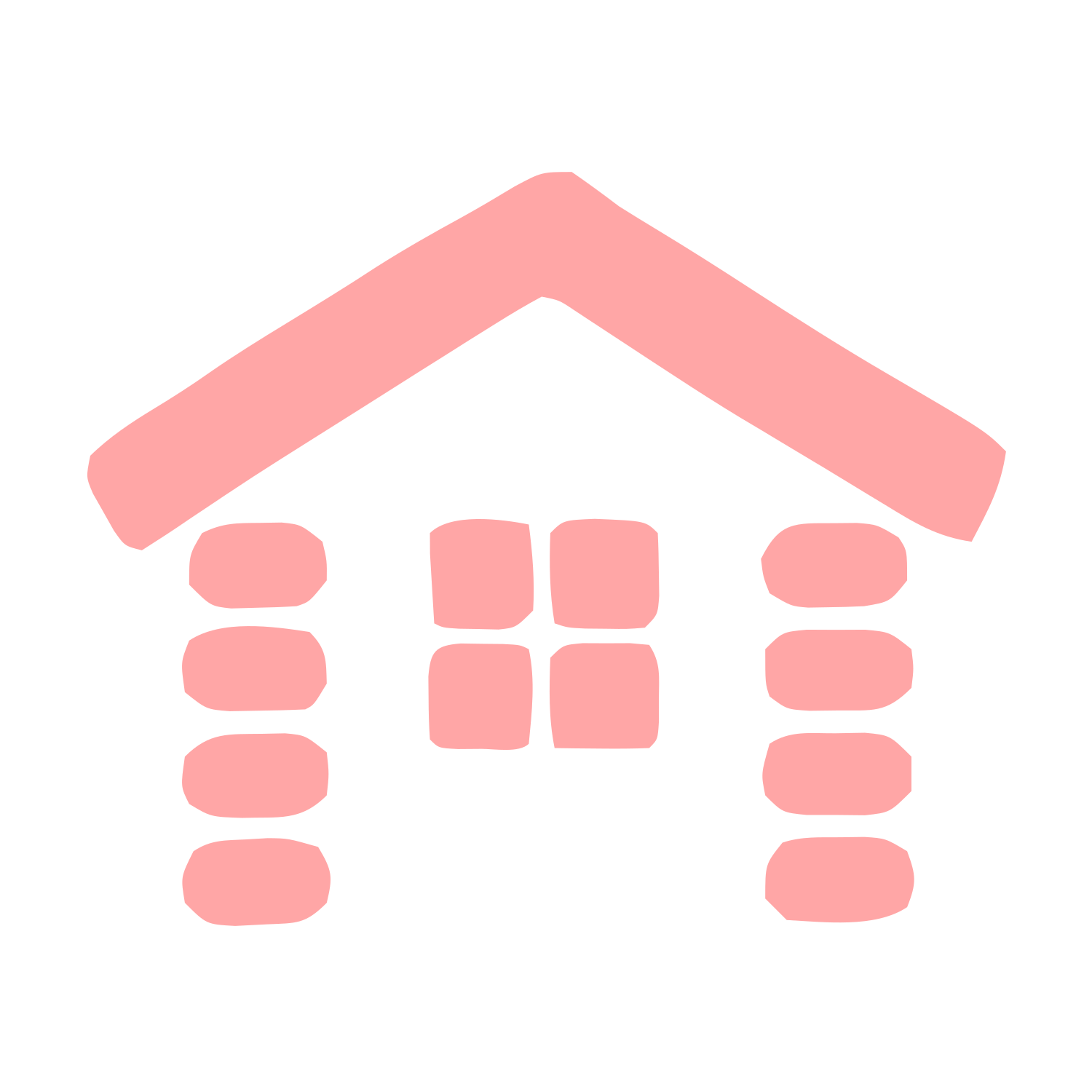 Log Cabin House Logo #ffa6a6