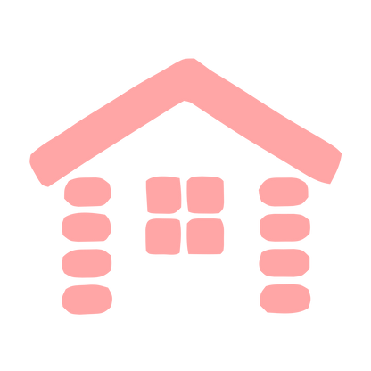 Log Cabin House Logo #ffa6a6