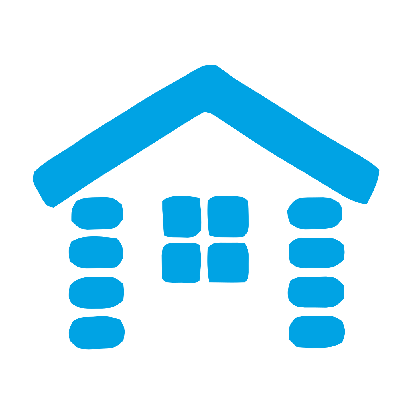 Log Cabin House Logo #00a3e4