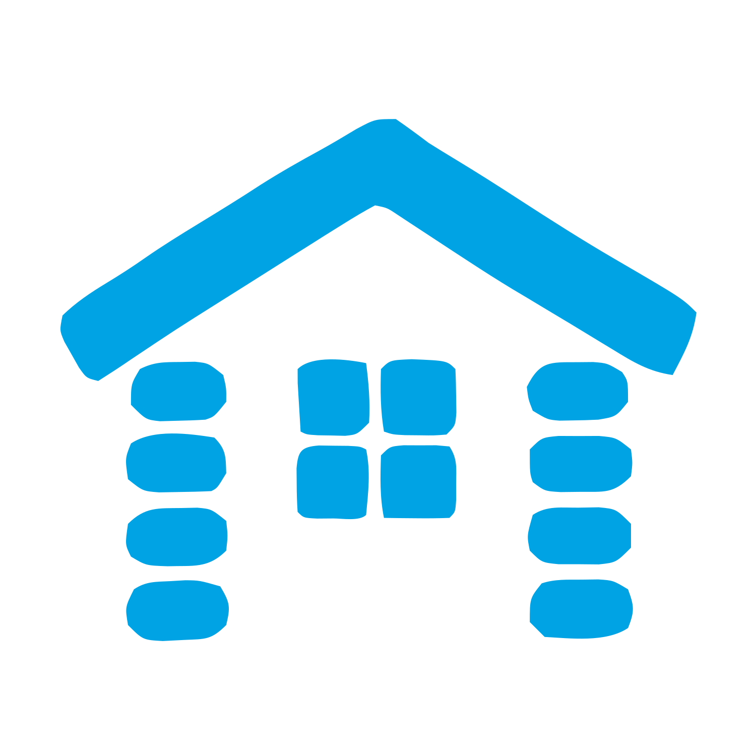 Log Cabin House Logo #00a3e4