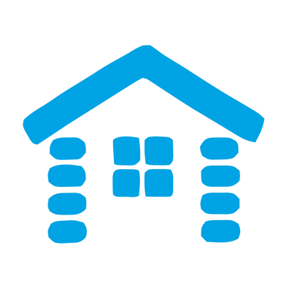 Log Cabin House Logo #00a3e4