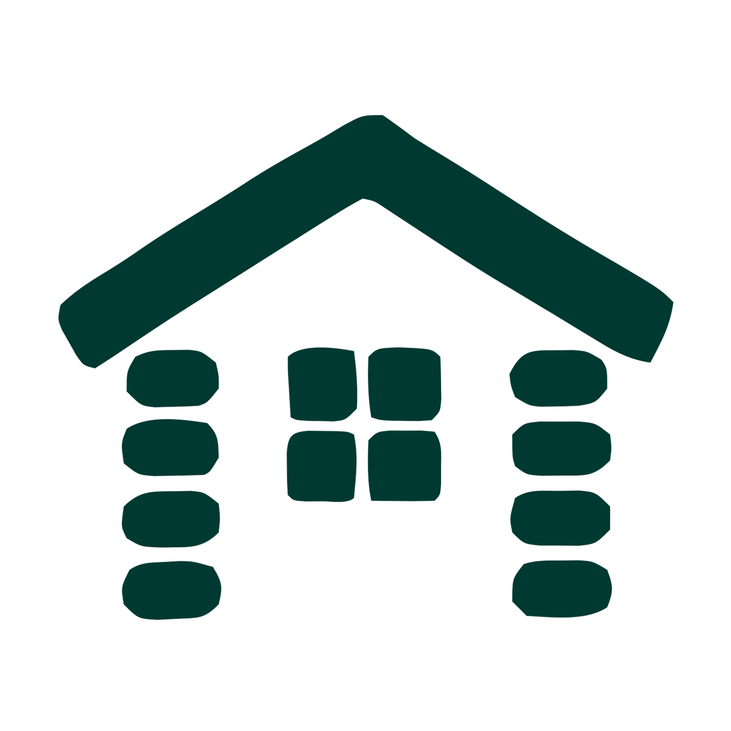 Log Cabin House Logo #003932