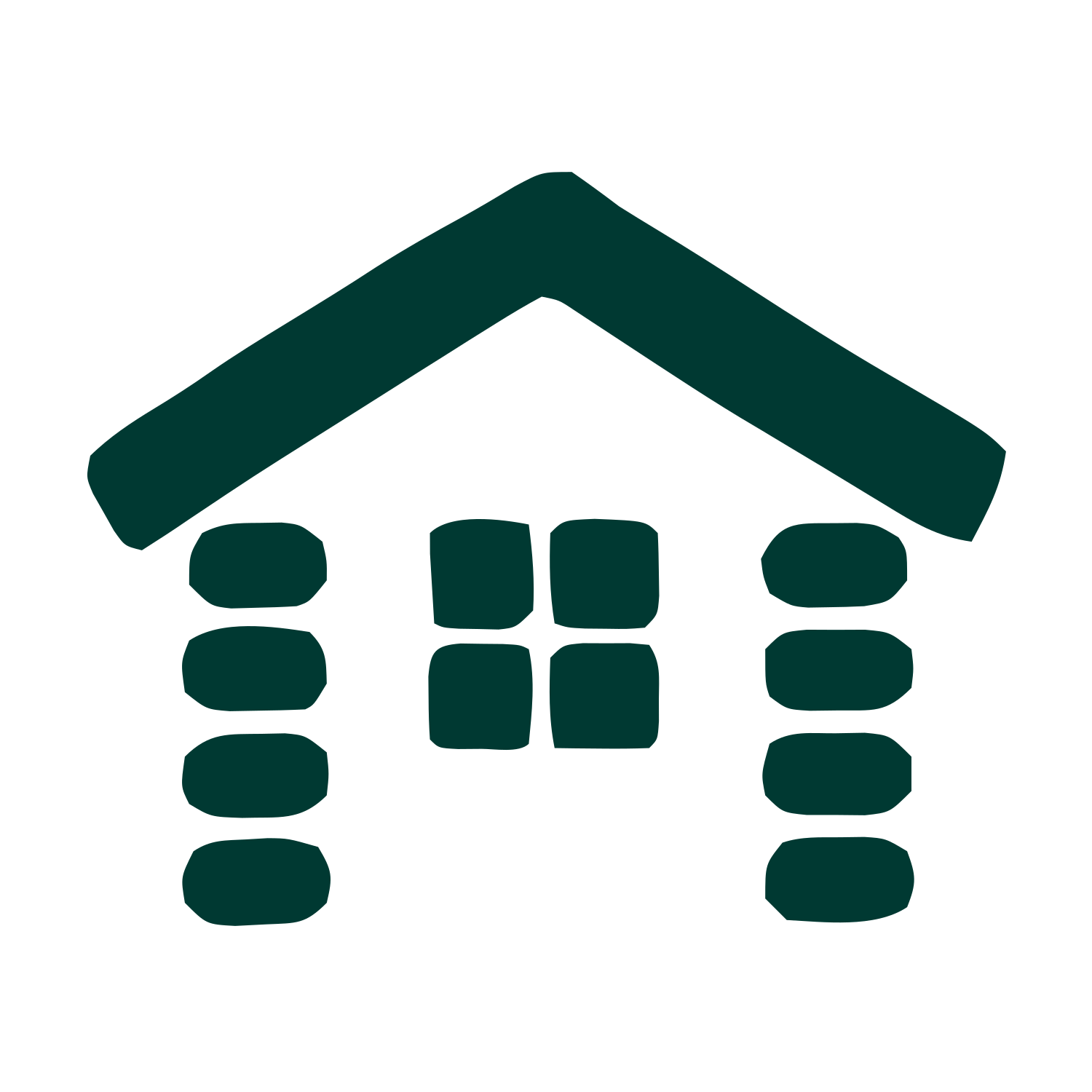 Log Cabin House Logo #003932