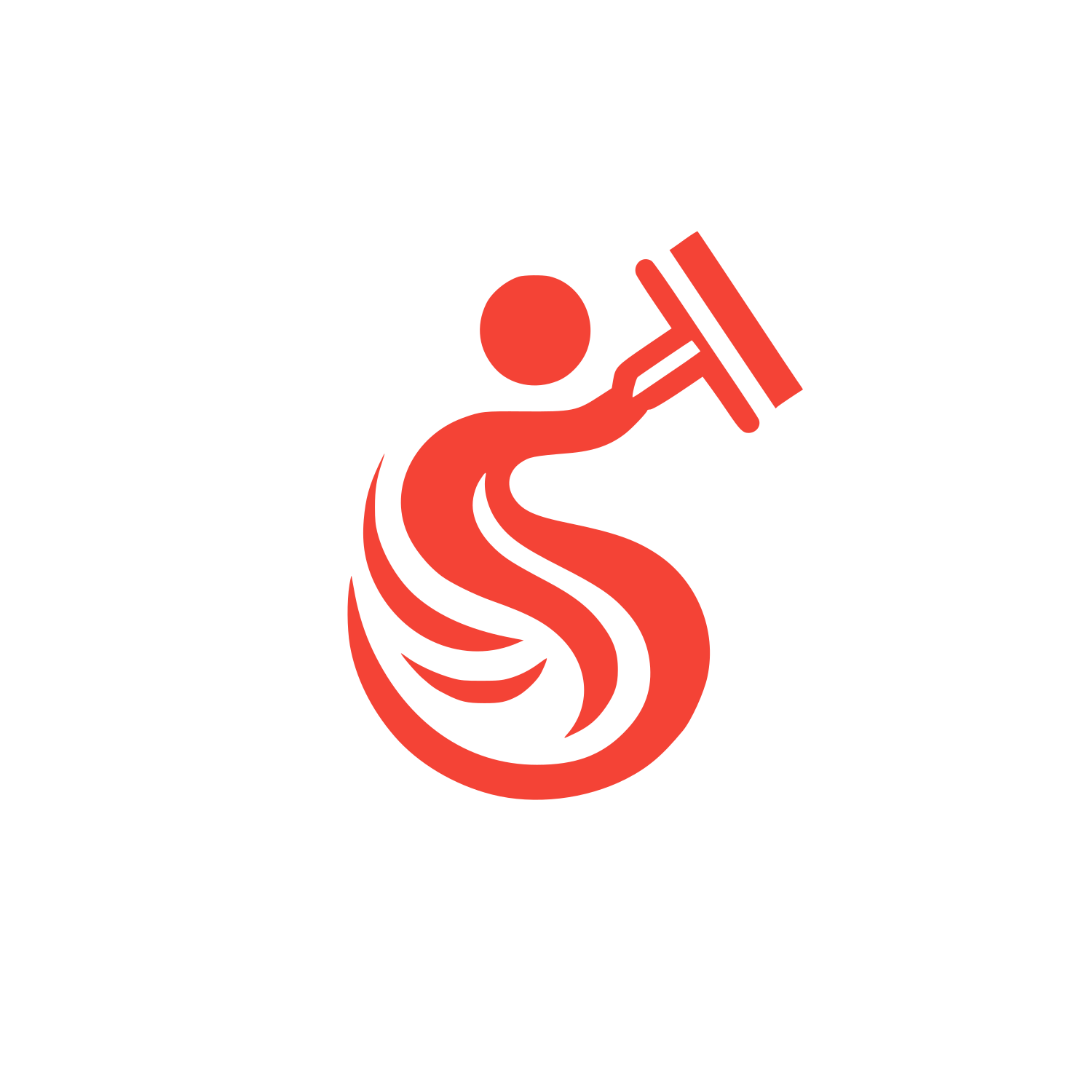 Swoosh Tool Cleaning Logo #F44336