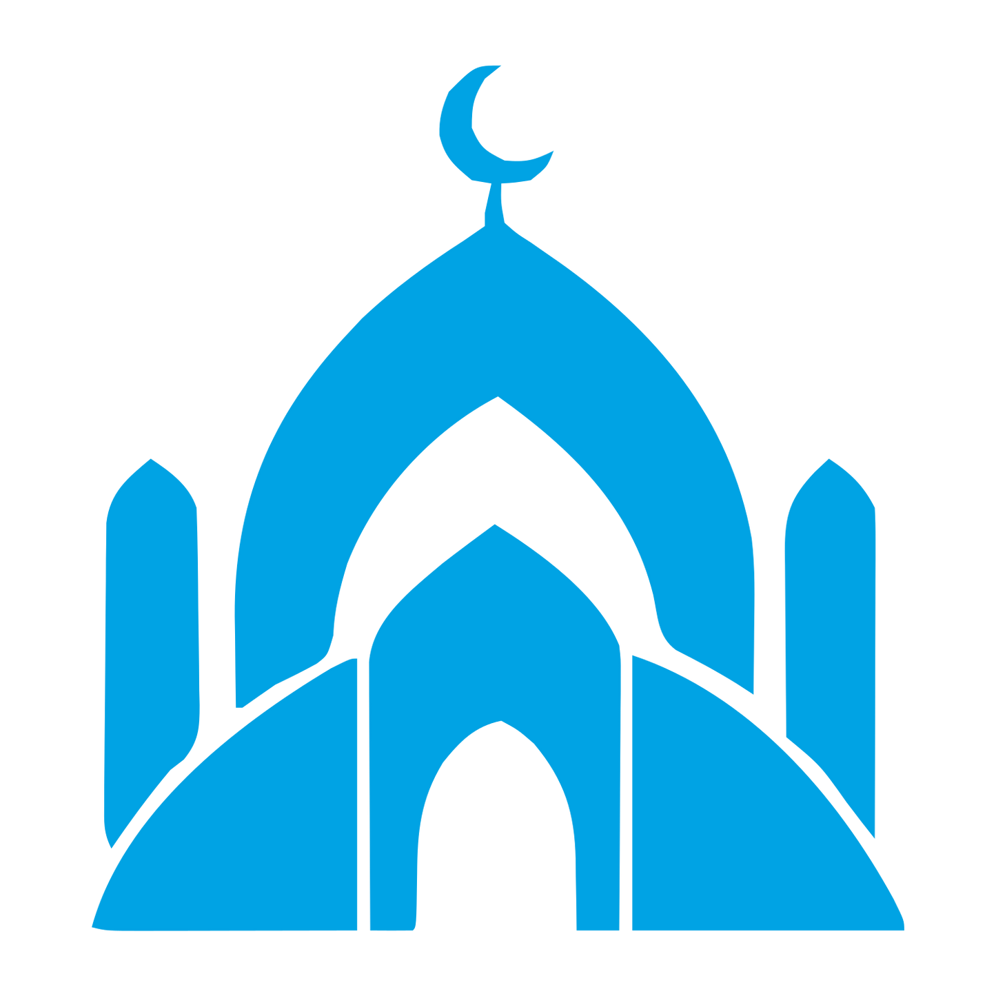 Layered Mosque Dome Logo #00a3e4