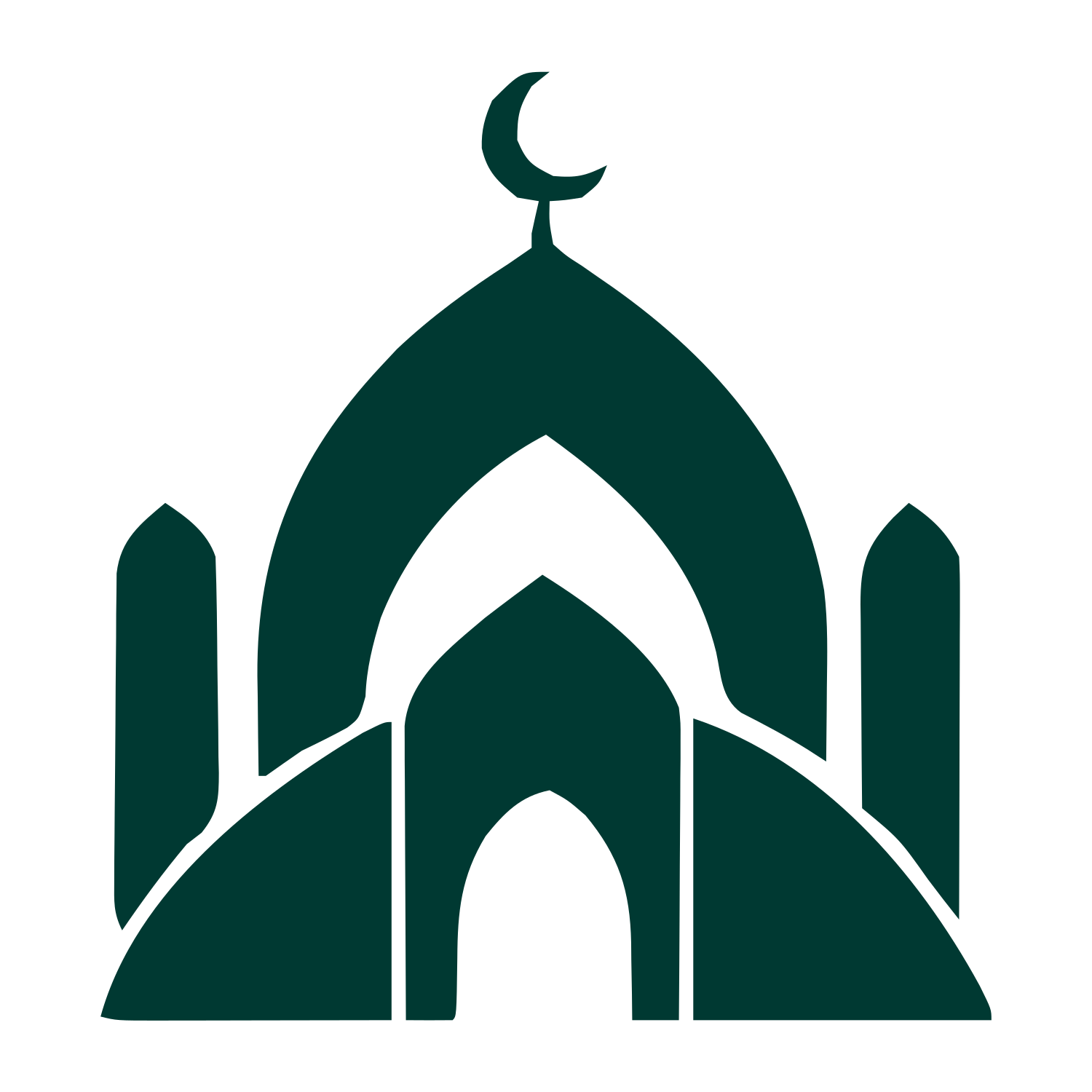 Layered Mosque Dome Logo #003932