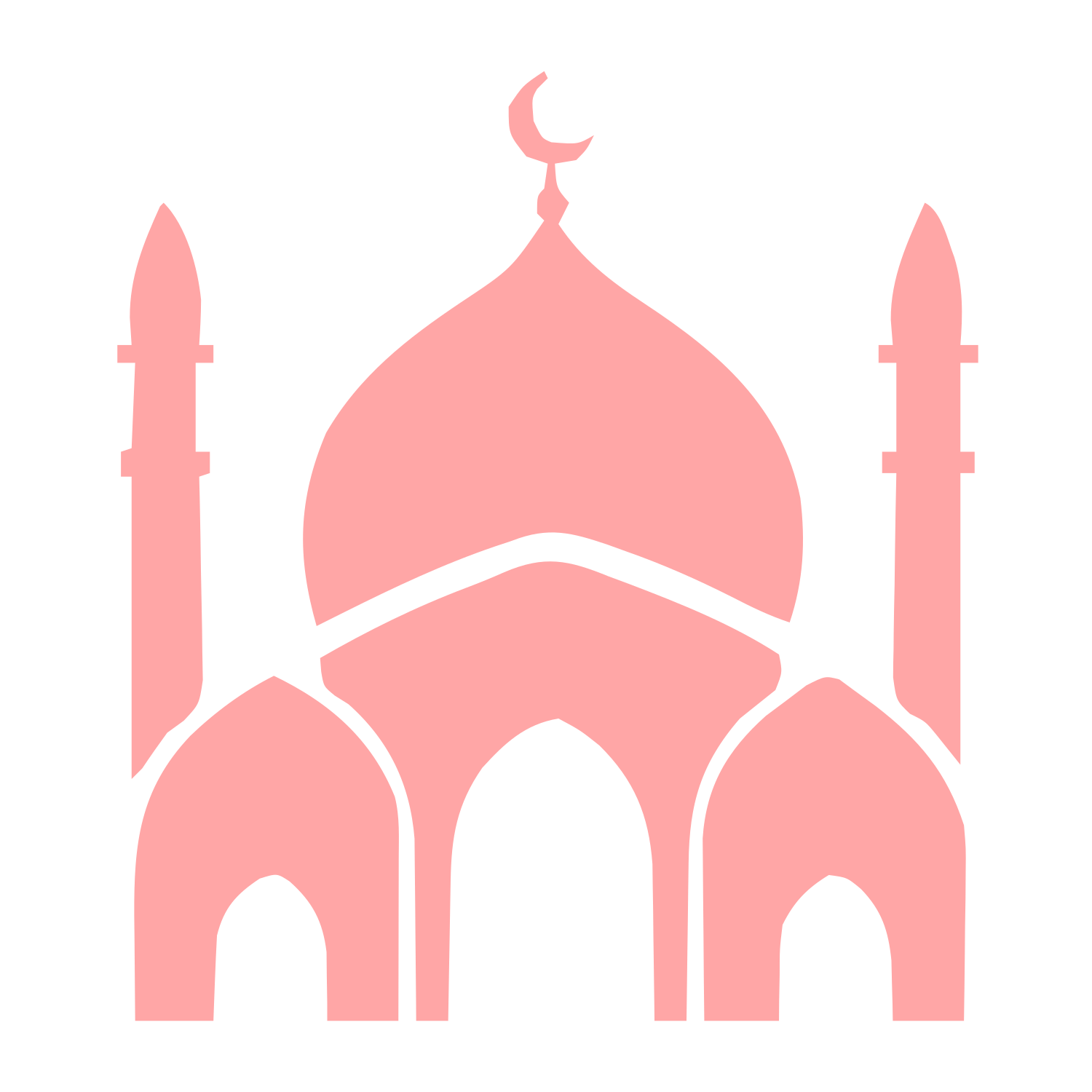 Mosque Dome Silhouette Logo #ffa6a6
