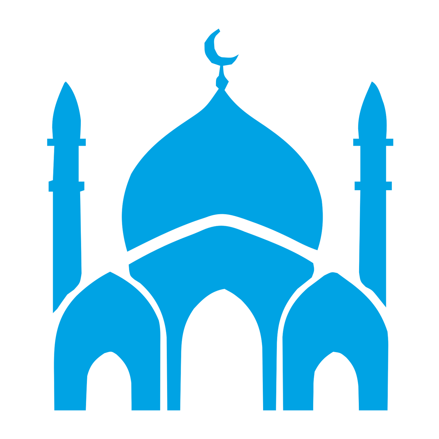 Mosque Dome Silhouette Logo #00a3e4