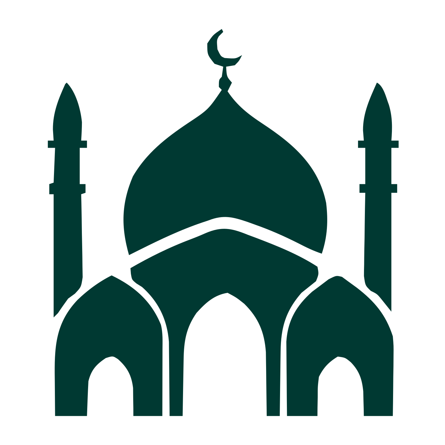 Mosque Dome Silhouette Logo #003932