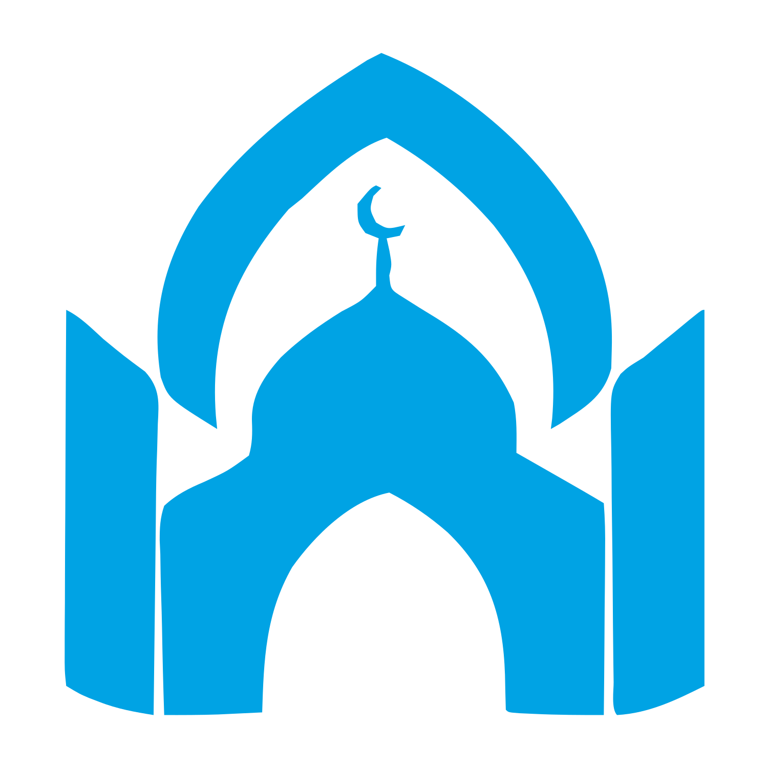 Layered Mosque Arch Logo #00a3e4