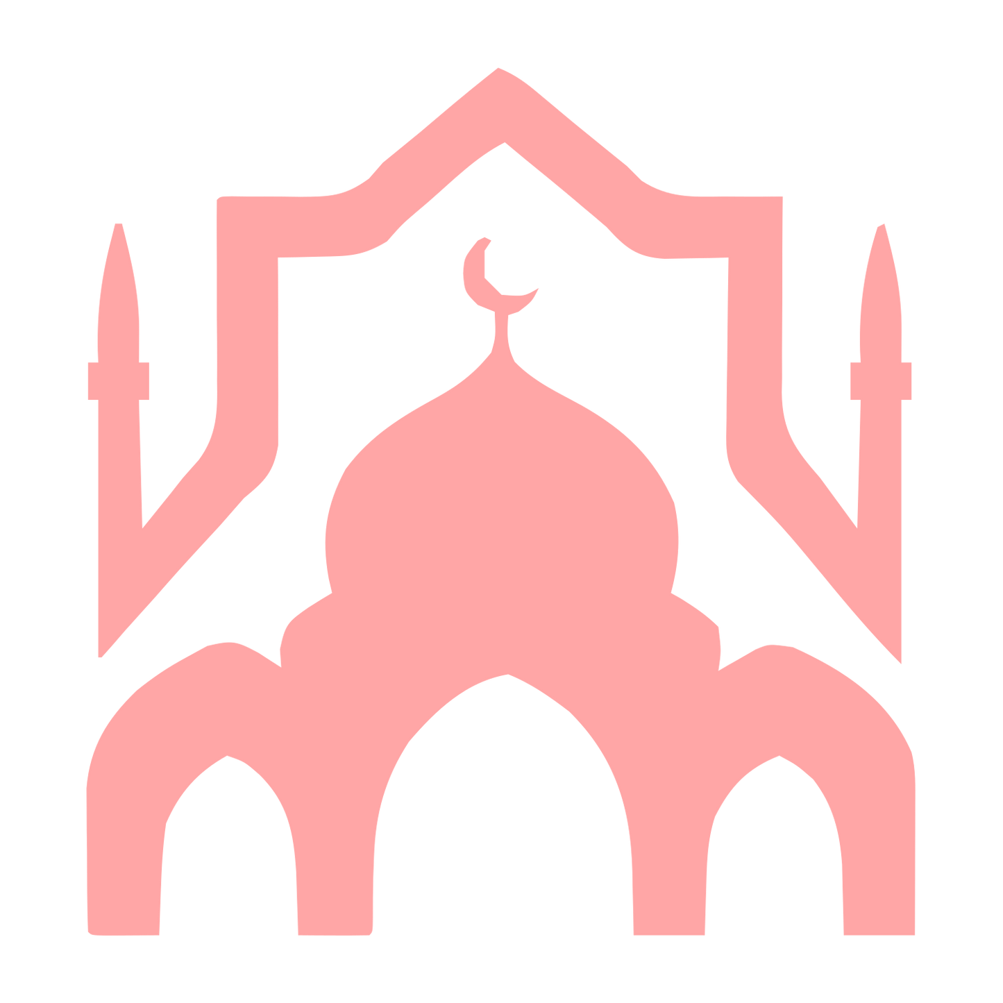 Mosque Silhouette Arch Logo #ffa6a6